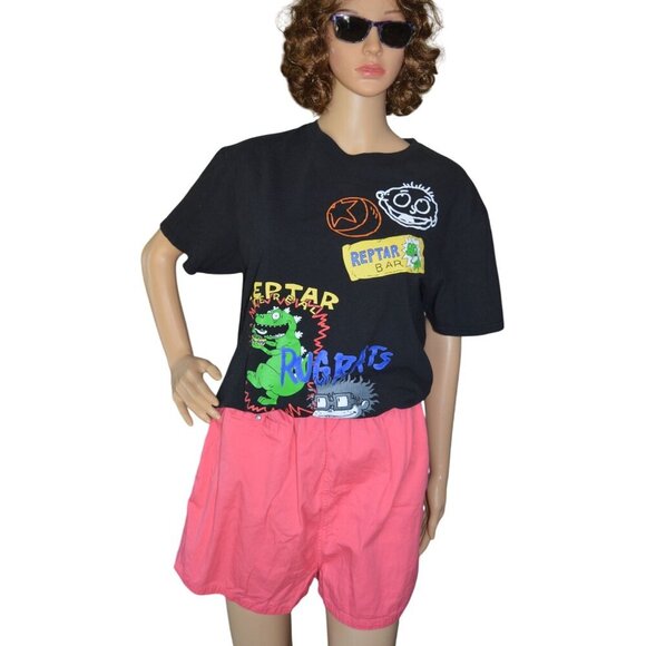 Vintage 90s Cheetah by Mervin's Hot Pink Pull On Cotton Shorts Large Juniors - Picture 1 of 6